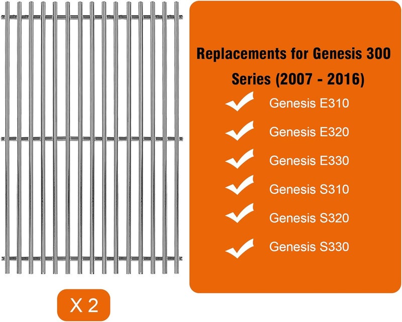 LOCVCDA 19.5" Stainless Steel Cooking Grates for Weber Genesis 300 Series, Weber Genesis Grill Parts for Genesis E310 E320 E330 S310 S320 S330, Replacement Parts for Weber 7528/7524 - Image 4